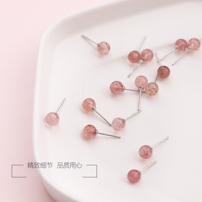 【Ae231101-5】925純銀草莓晶耳釘