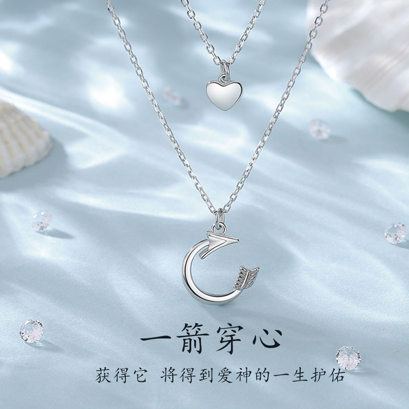 【Ab231101-1】一箭穿心系列925純銀簡約手鍊項鍊耳釘(套組)