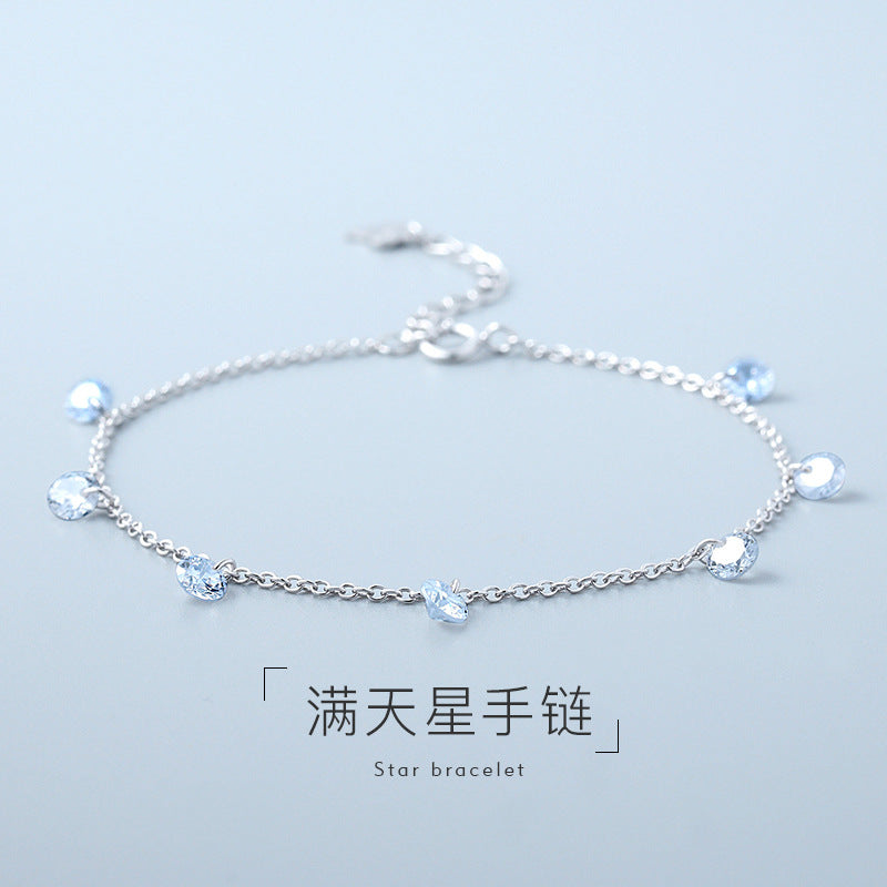 【Ab231101-7】925純銀水晶流蘇手鏈