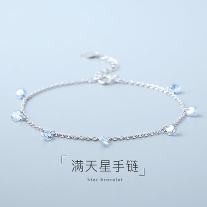 【Ab231101-7】925純銀水晶流蘇手鏈