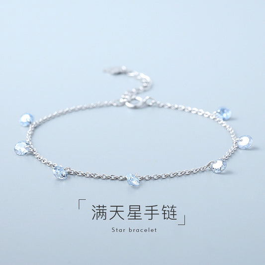 【Ab231101-7】925純銀水晶流蘇手鏈