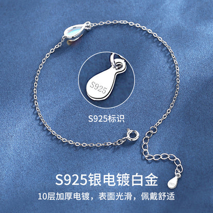 【Ab231101-10】925純銀月光石手鍊精緻ins