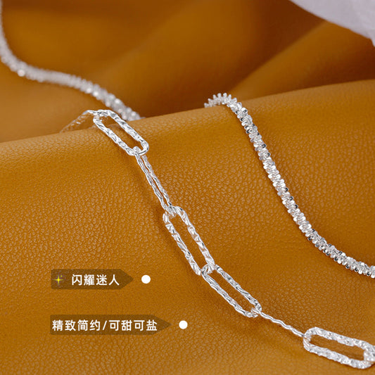 【Ab231101-6】滿天星、方塊手鍊純銀
