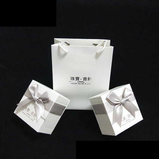 【006】絲帶蝴蝶結珠寶首飾套裝盒 項鍊戒指盒 飾品包裝盒