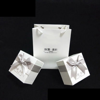 【006】絲帶蝴蝶結珠寶首飾套裝盒 項鍊戒指盒 飾品包裝盒