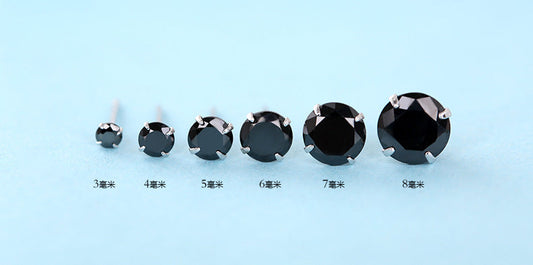 【Ae231001-1】925純銀飾耳釘 四爪時尚新款不易過敏A