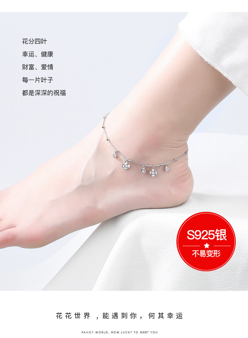 【Af231001-10】S925純銀清新簡約足鍊A