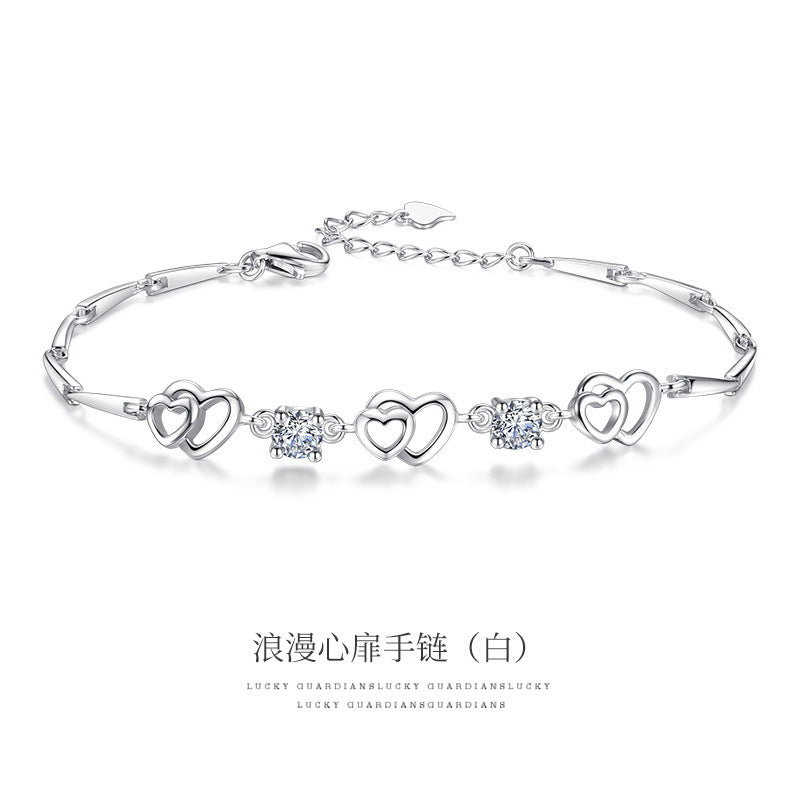 【Ab231001-7】S925純銀心形手鍊(可定制刻字)A