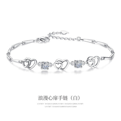 【Ab231001-7】S925純銀心形手鍊(可定制刻字)A