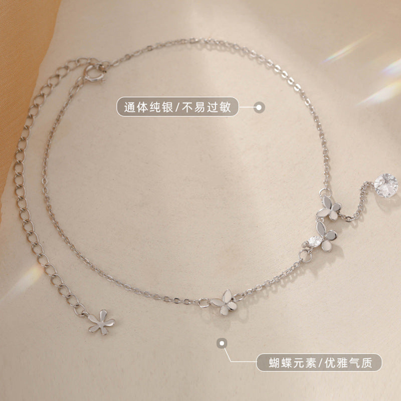 【Af231001-2】S925純銀蝴蝶款性感網紅足鍊A